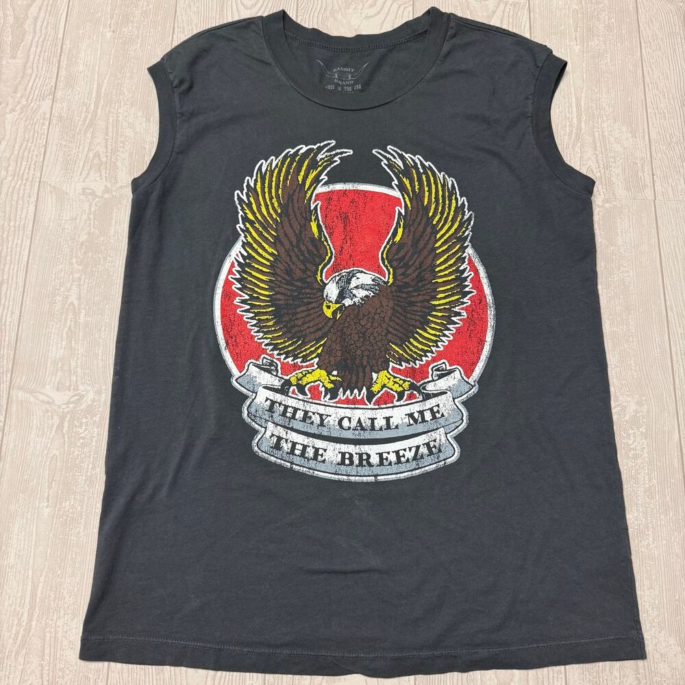 Bandit Brand Womens Small Eagle Graphic Muscle Tee. Grunge, boho,biker